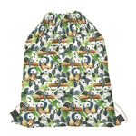 Watercolor Panda Bear Pattern Print Drawstring Bag