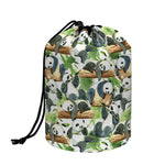 Watercolor Panda Bear Pattern Print Drawstring Makeup Bag
