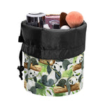 Watercolor Panda Bear Pattern Print Drawstring Makeup Bag
