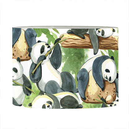 Watercolor Panda Bear Pattern Print Drum Lamp Shade