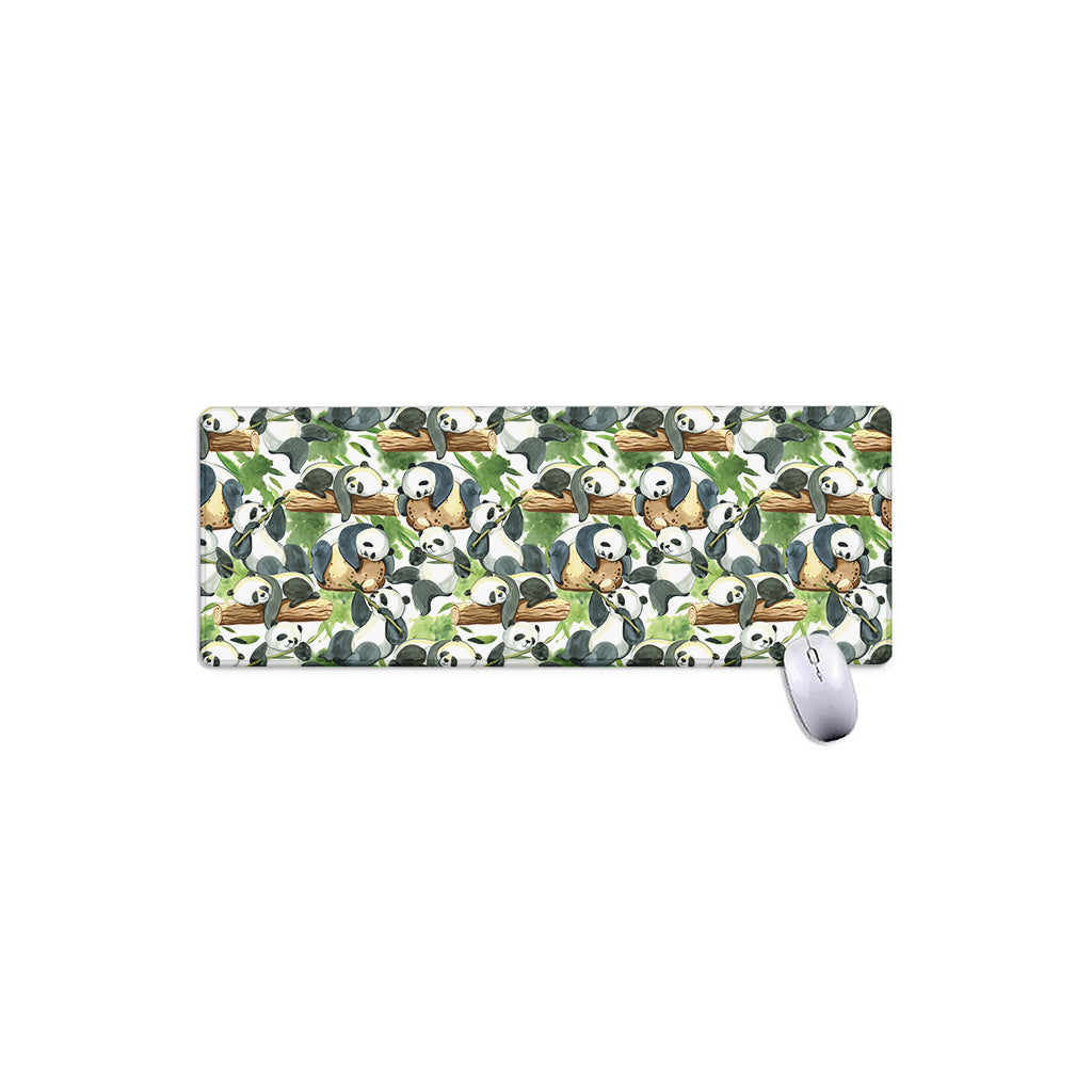 Watercolor Panda Bear Pattern Print Extended Mouse Pad