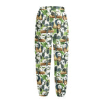 Watercolor Panda Bear Pattern Print Fleece Lined Knit Pants