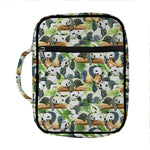 Watercolor Panda Bear Pattern Print Front Pocket Bible Bag