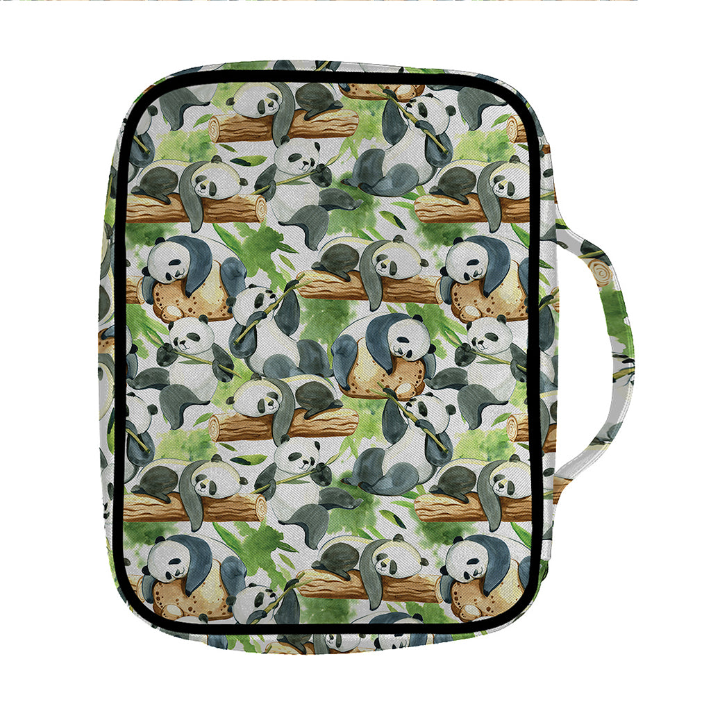 Watercolor Panda Bear Pattern Print Front Pocket Bible Bag