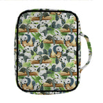 Watercolor Panda Bear Pattern Print Front Pocket Bible Bag