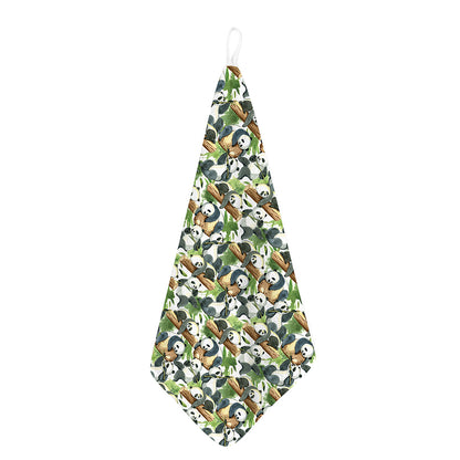 Watercolor Panda Bear Pattern Print Hand Towel