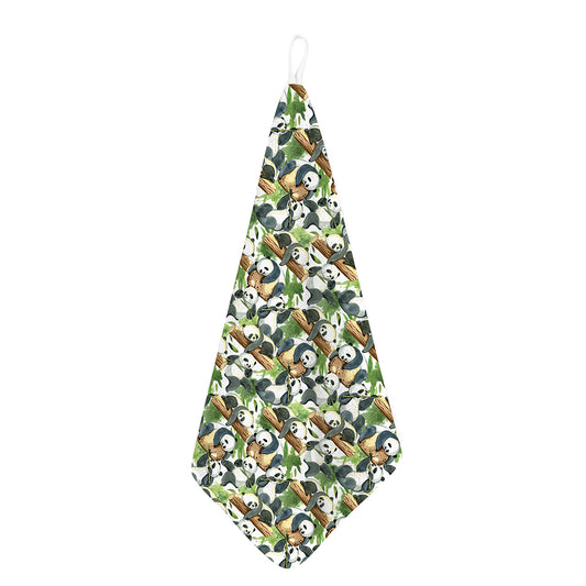 Watercolor Panda Bear Pattern Print Hand Towel