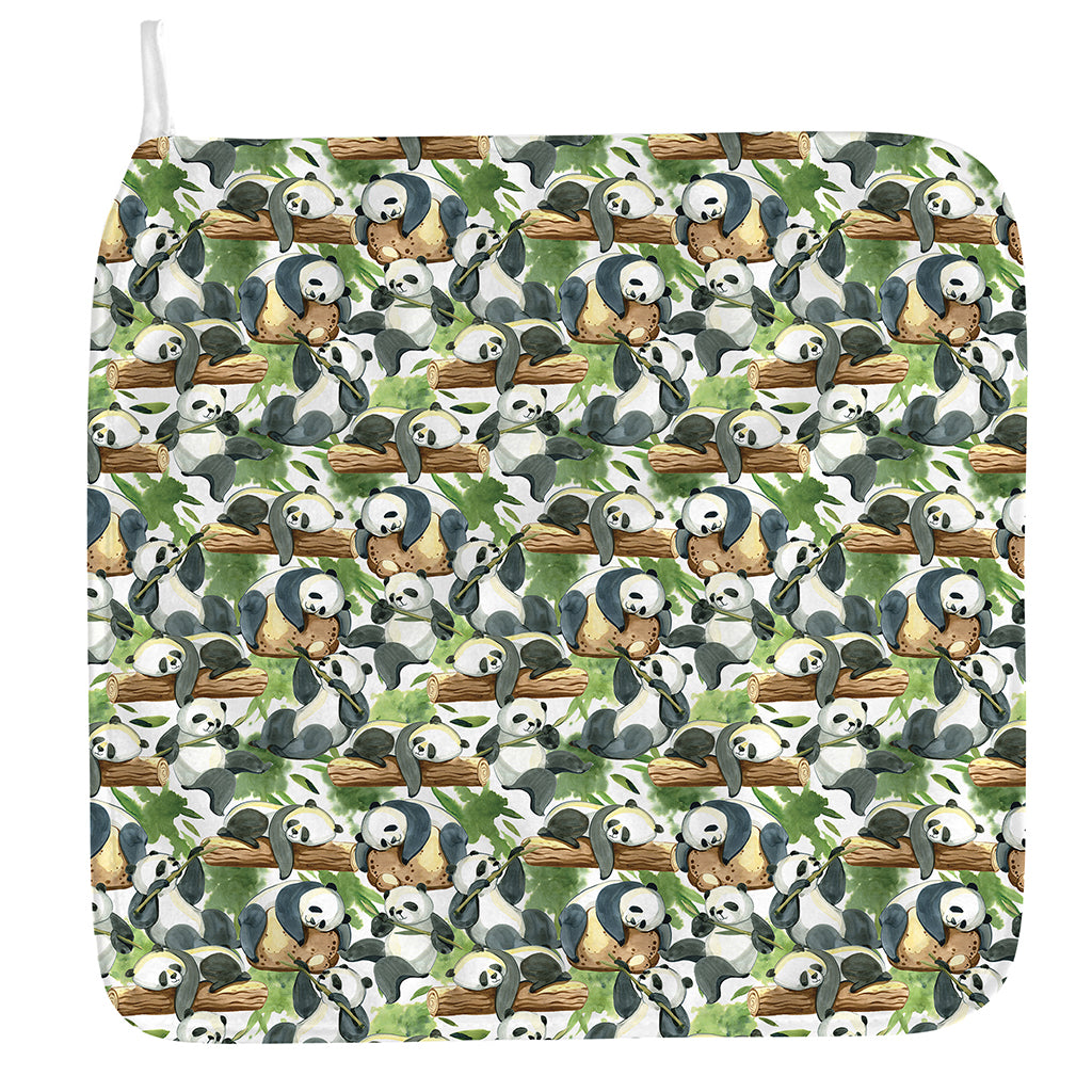 Watercolor Panda Bear Pattern Print Hand Towel