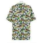 Watercolor Panda Bear Pattern Print Hawaiian Shirt