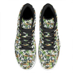 Watercolor Panda Bear Pattern Print High Top Leather Sneakers
