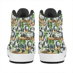 Watercolor Panda Bear Pattern Print High Top Leather Sneakers