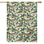 Watercolor Panda Bear Pattern Print House Flag