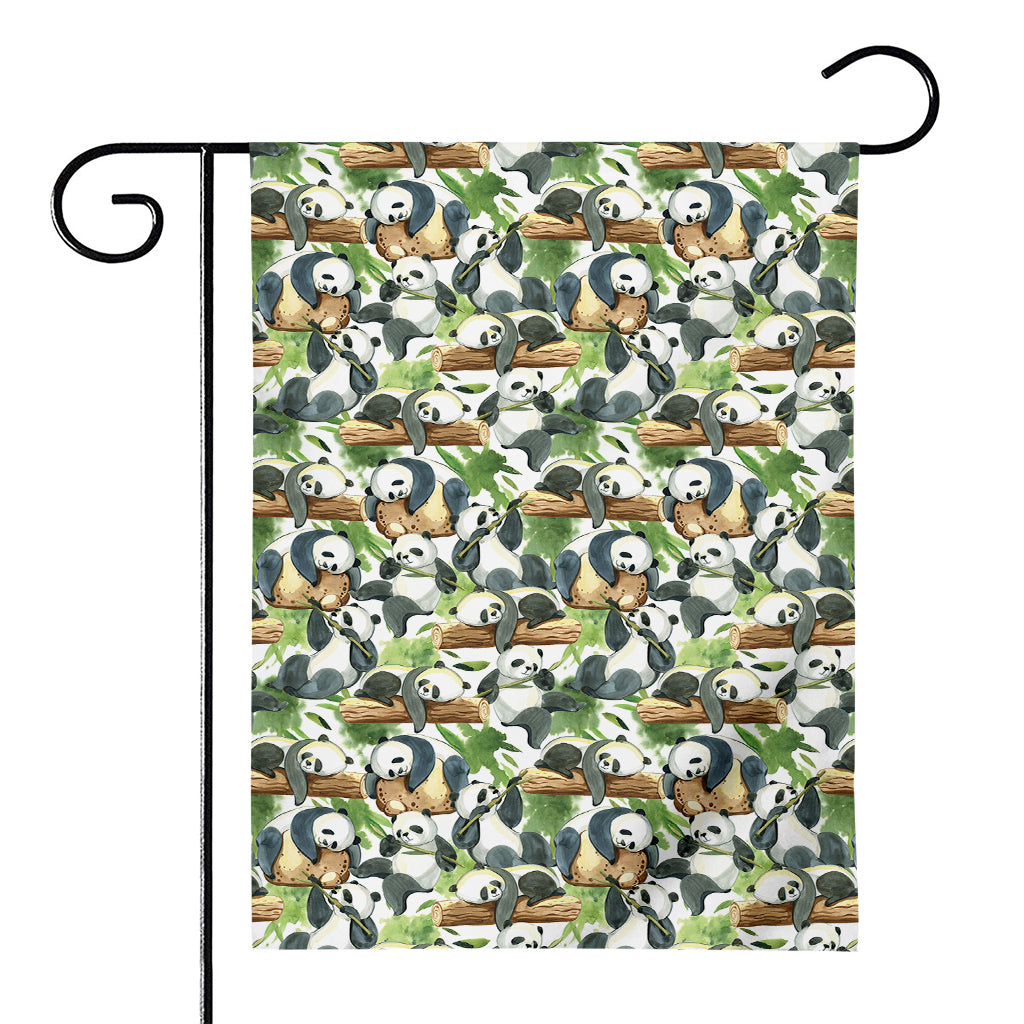 Watercolor Panda Bear Pattern Print House Flag