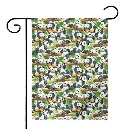 Watercolor Panda Bear Pattern Print House Flag