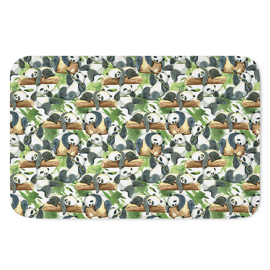 Watercolor Panda Bear Pattern Print Indoor Door Mat