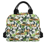 Watercolor Panda Bear Pattern Print Insulated Lunch Bag