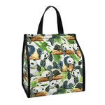 Watercolor Panda Bear Pattern Print Insulated Lunch Tote