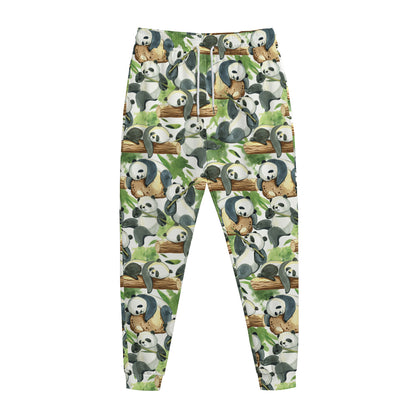 Watercolor Panda Bear Pattern Print Jogger Pants