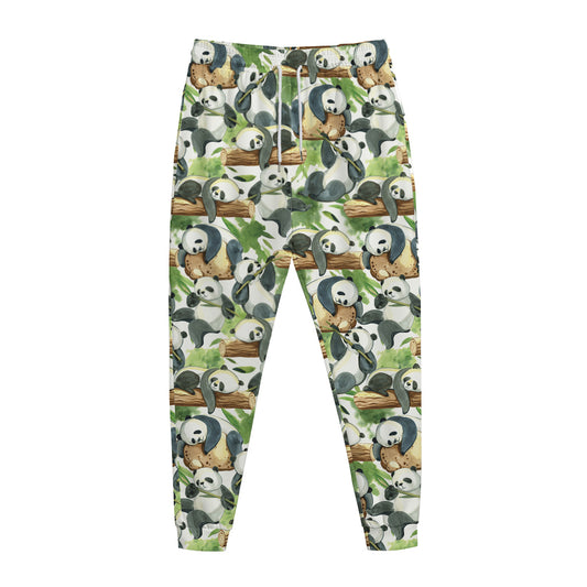 Watercolor Panda Bear Pattern Print Jogger Pants