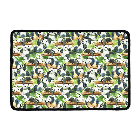 Watercolor Panda Bear Pattern Print Kitchen Mat