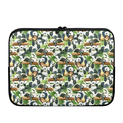 Watercolor Panda Bear Pattern Print Laptop Sleeve
