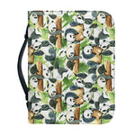 Watercolor Panda Bear Pattern Print Leather Bible Cover