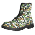 Watercolor Panda Bear Pattern Print Lace-Up Boots