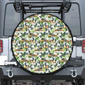 Watercolor Panda Bear Pattern Print Leather Spare Tire Cover