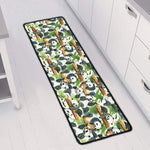Watercolor Panda Bear Pattern Print Long Kitchen Mat