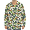 Watercolor Panda Bear Pattern Print Long Sleeve Baseball Jersey