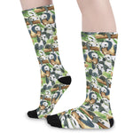 Watercolor Panda Bear Pattern Print Long Socks