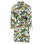 Watercolor Panda Bear Pattern Print Men's Bathrobe