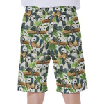 Watercolor Panda Bear Pattern Print Men's Beach Shorts