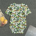 Watercolor Panda Bear Pattern Print Men's Bodysuit