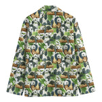 Watercolor Panda Bear Pattern Print Men's Cotton Blazer