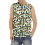 Watercolor Panda Bear Pattern Print Men's Fitness Tank Top