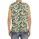 Watercolor Panda Bear Pattern Print Men's Fitness Tank Top