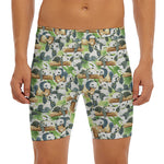 Watercolor Panda Bear Pattern Print Men's Long Boxer Briefs