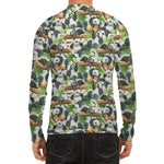Watercolor Panda Bear Pattern Print Men's Long Sleeve Rash Guard