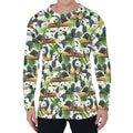 Watercolor Panda Bear Pattern Print Men's Long Sleeve T-Shirt