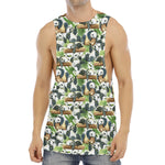 Watercolor Panda Bear Pattern Print Men's Muscle Tank Top