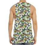 Watercolor Panda Bear Pattern Print Men's Muscle Tank Top