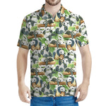 Watercolor Panda Bear Pattern Print Men's Polo Shirt