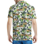 Watercolor Panda Bear Pattern Print Men's Polo Shirt