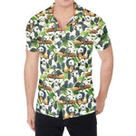Watercolor Panda Bear Pattern Print Men's Shirt