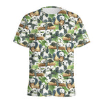 Watercolor Panda Bear Pattern Print Men's Sports T-Shirt