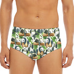 Watercolor Panda Bear Pattern Print Men's Triangle Swim Briefs