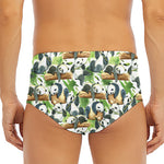 Watercolor Panda Bear Pattern Print Men's Triangle Swim Briefs
