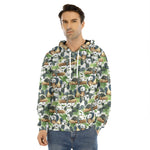 Watercolor Panda Bear Pattern Print Men's Velvet Pullover Hoodie