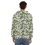 Watercolor Panda Bear Pattern Print Men's Velvet Pullover Hoodie